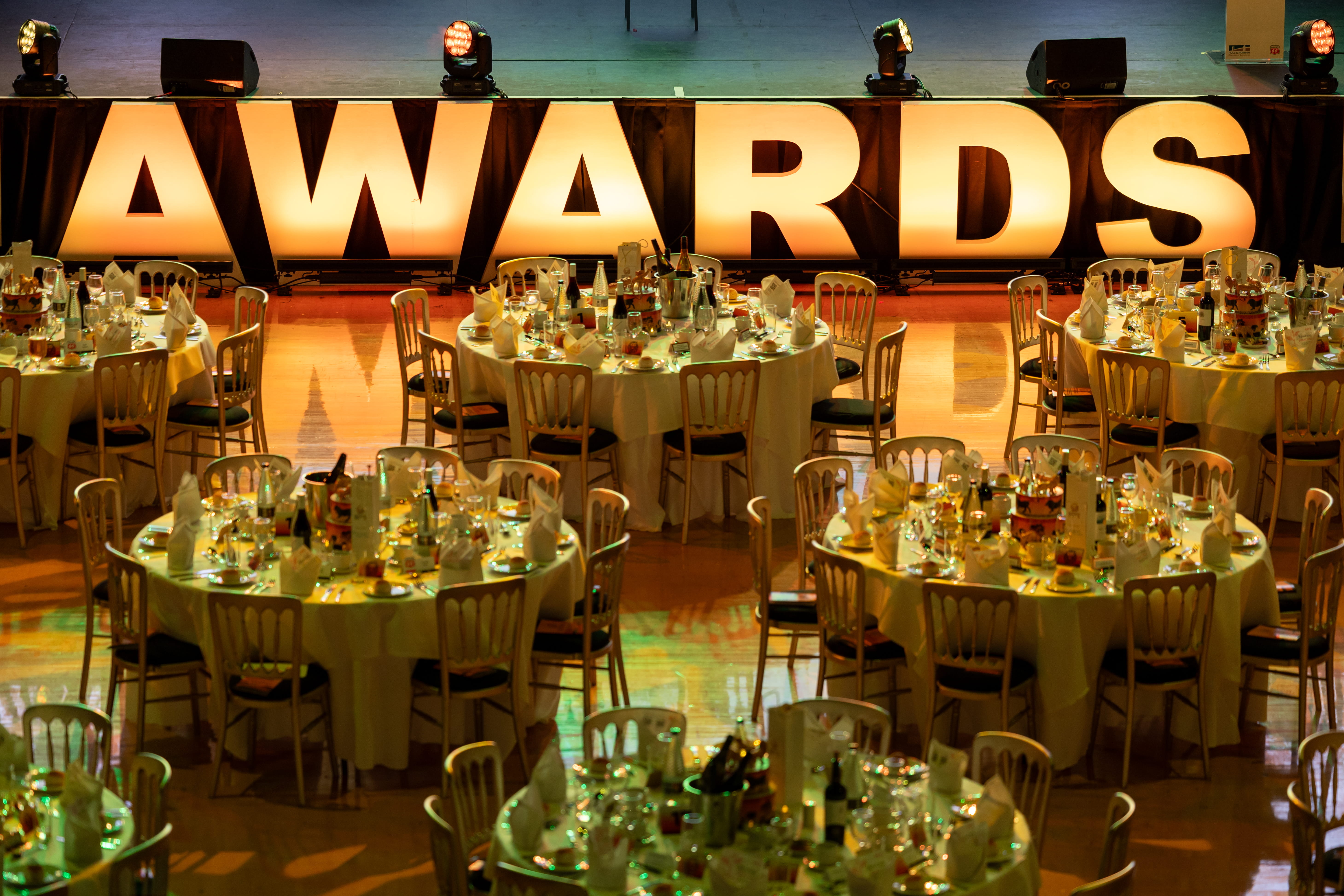 Illuminated AWARDS letters at an event, photo 4