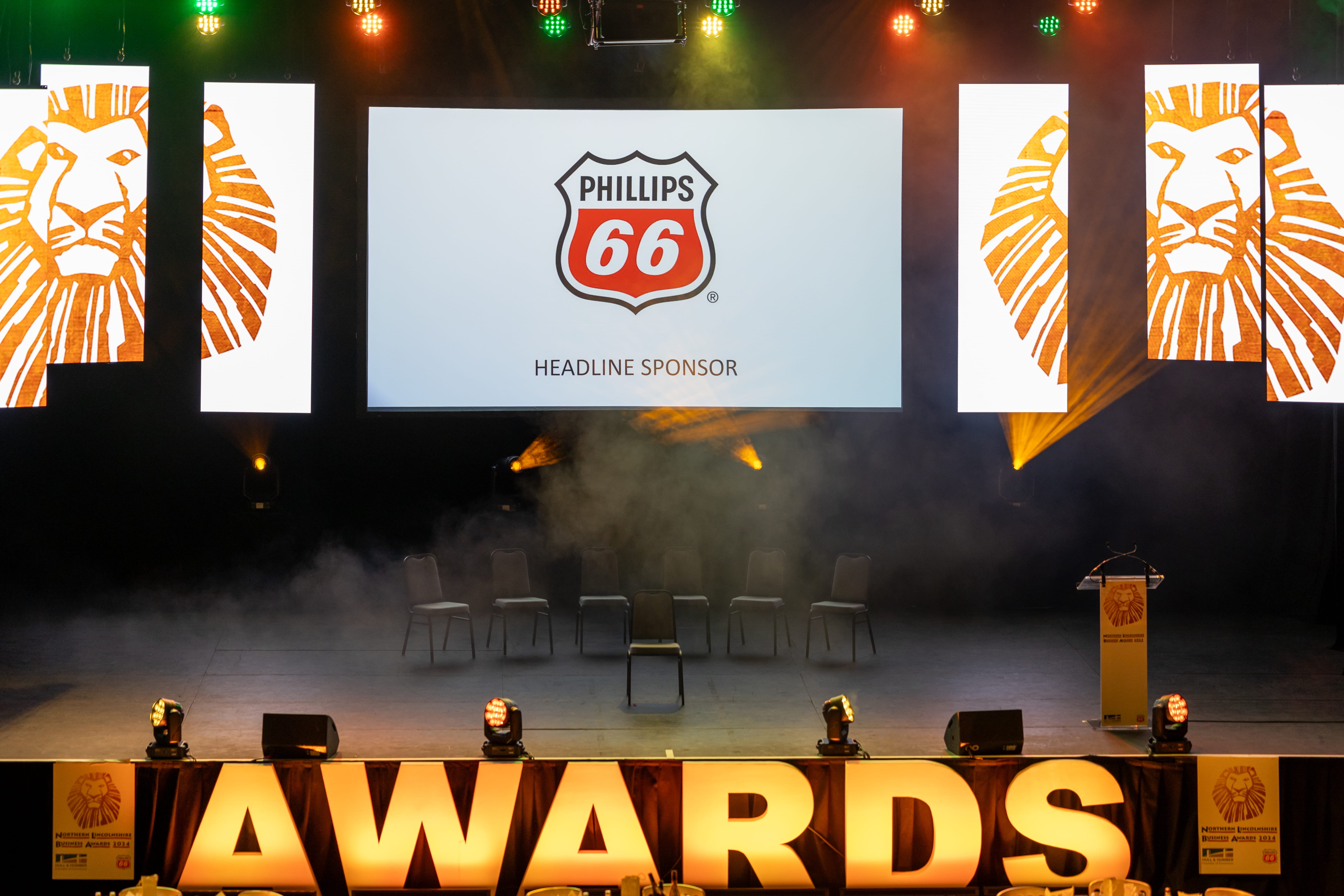 Illuminated AWARDS letters at an event, photo 3