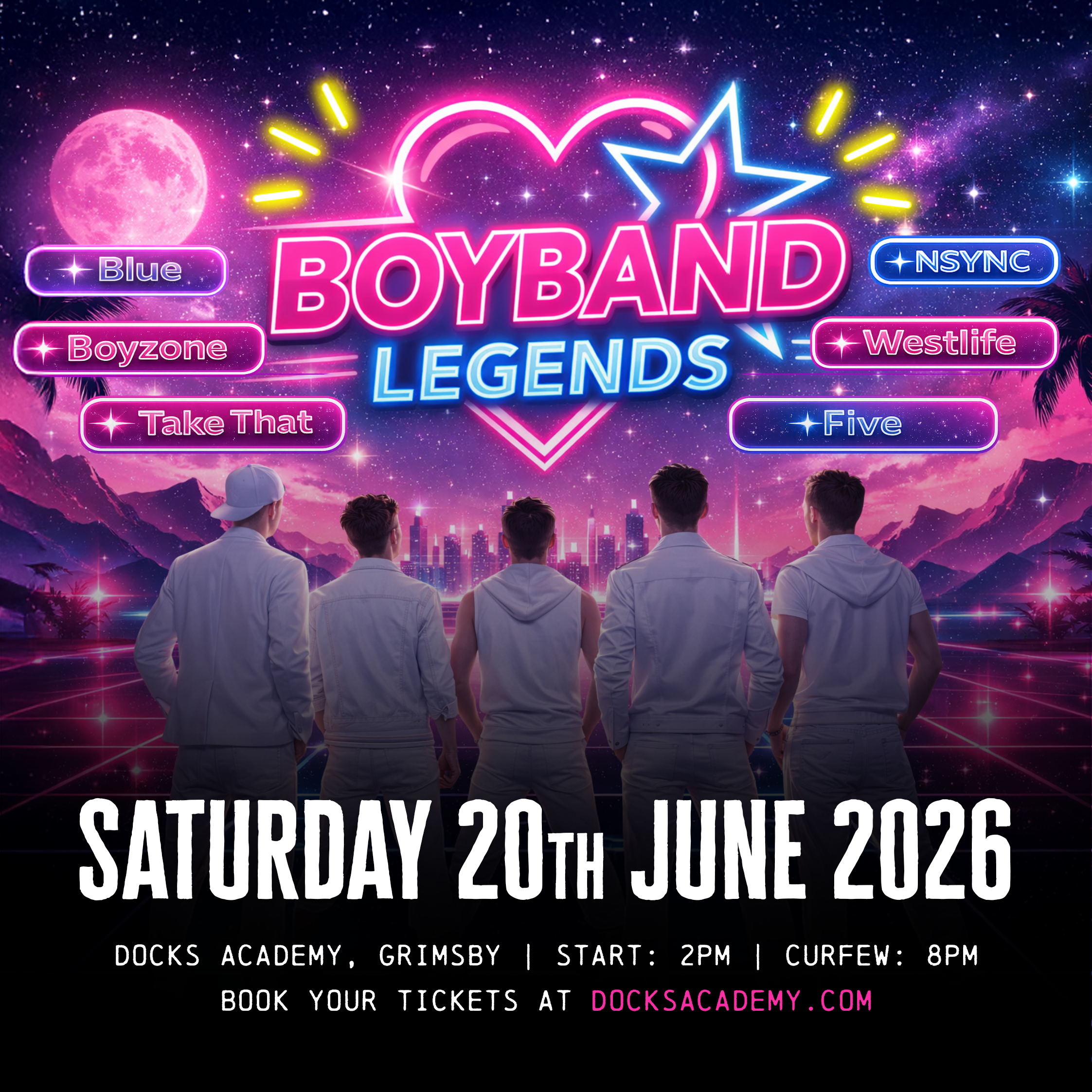 Boyband Night event promotional artwork