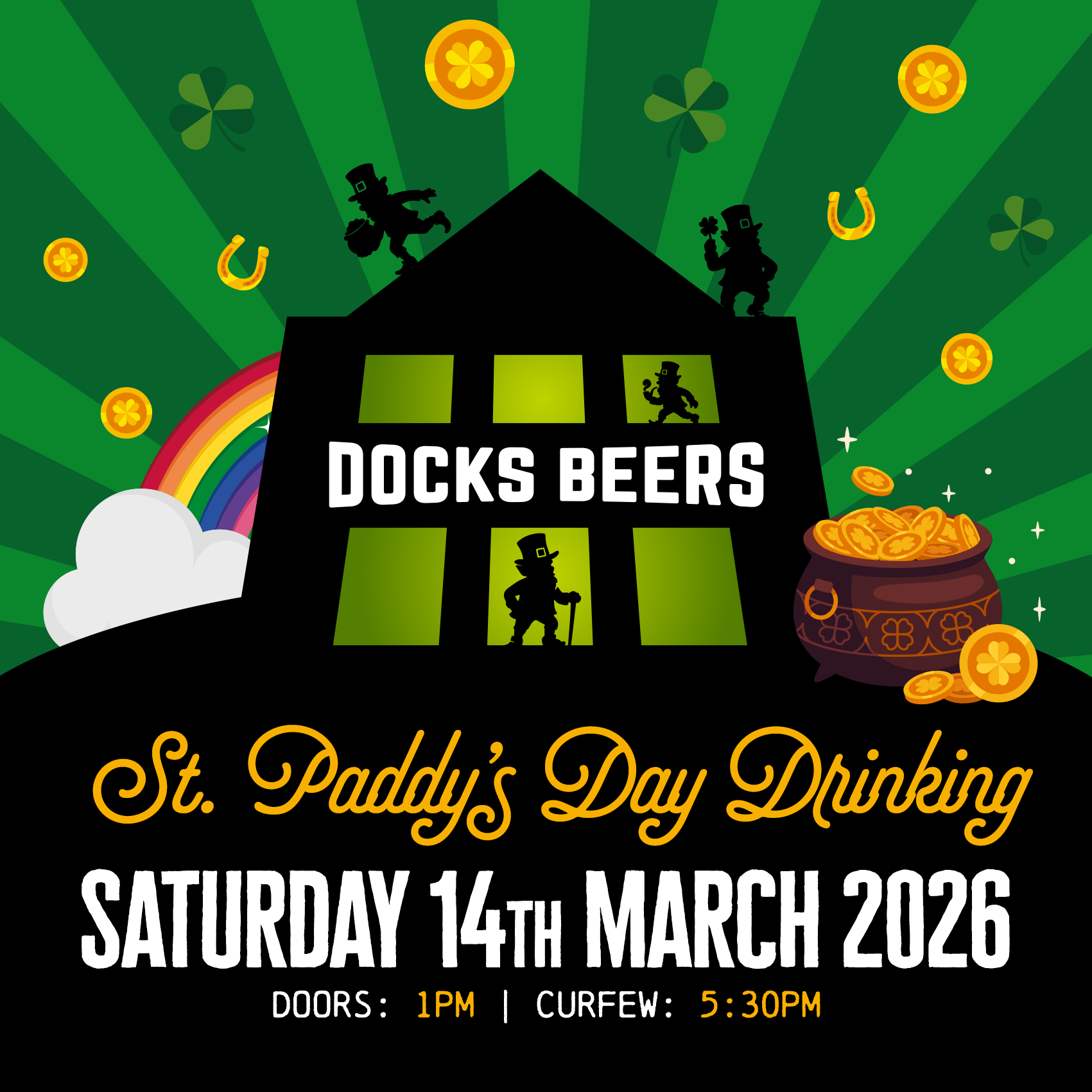 St Patrick's Day Drinking event promotional artwork